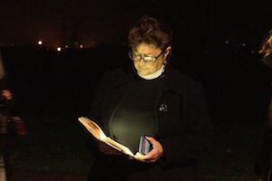 Chaplain giving night vigil
